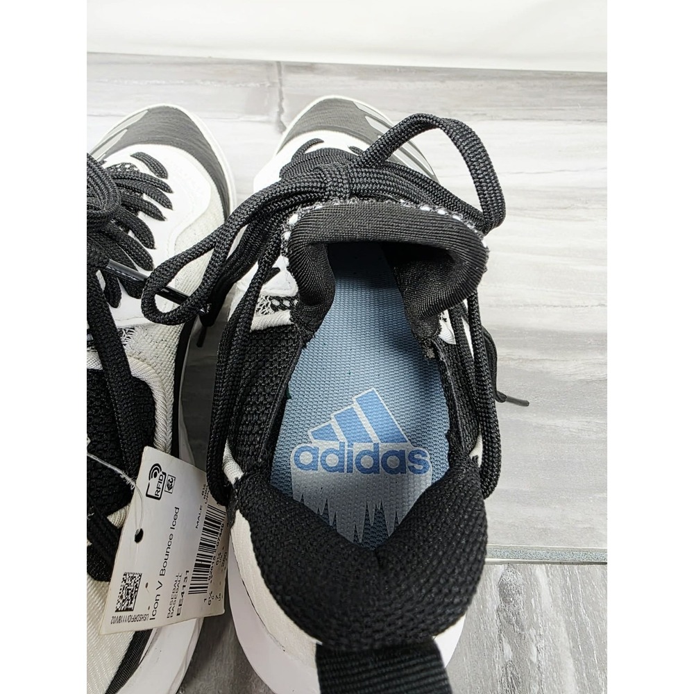 Mens‎ Size 7 Black White Silver Adidas Icon V Bounce Iced Baseball Metal Cleats - Picture 5 of 10